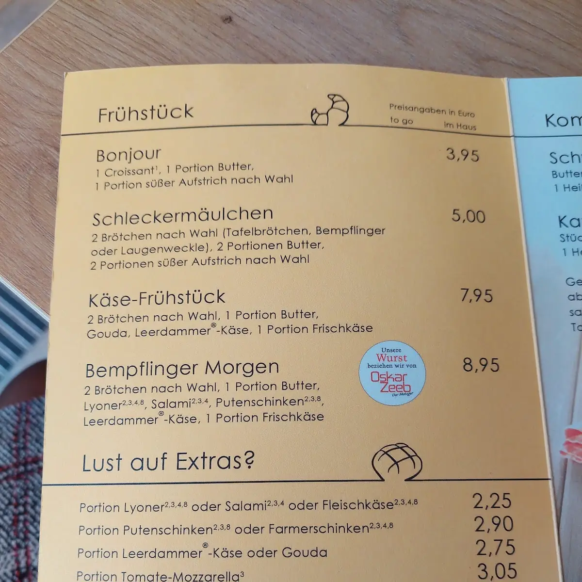 Speisekarte photo 2