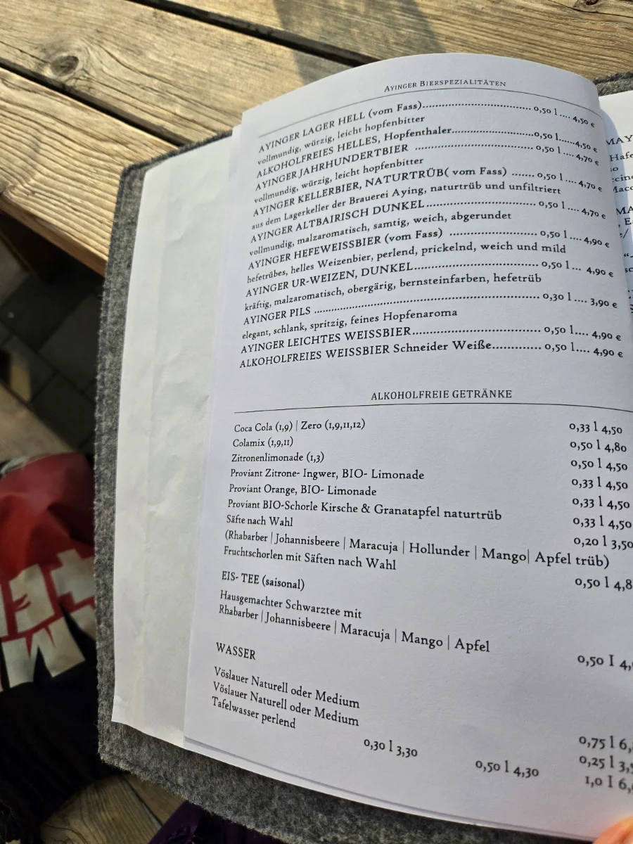 Speisekarte, Restaurant Kitz