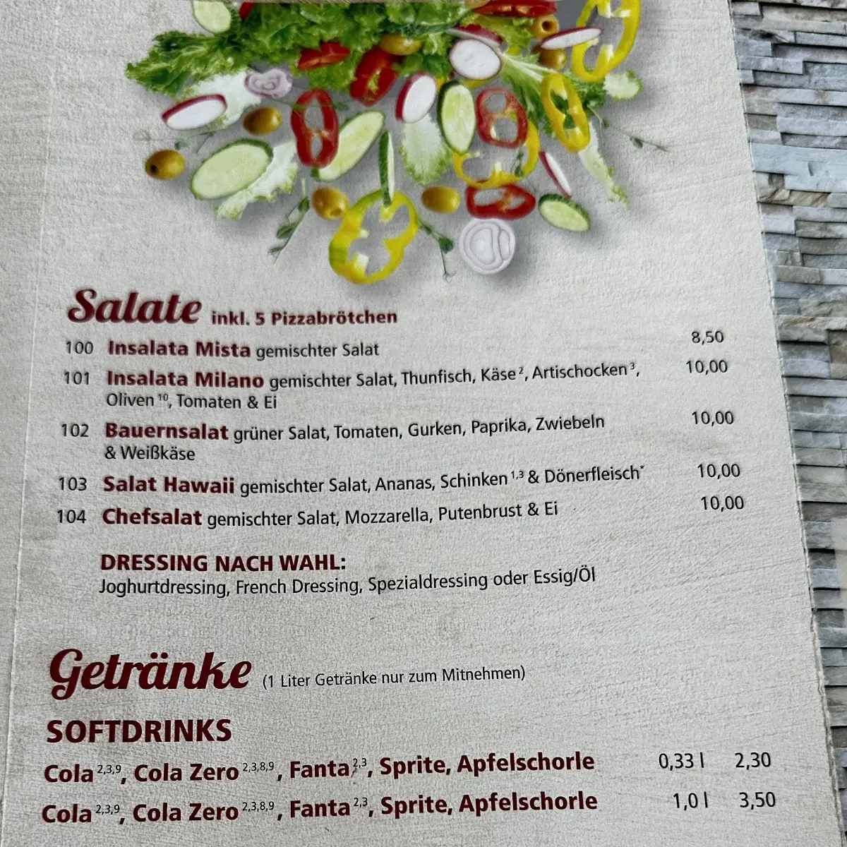 Speisekarte, La MuRo