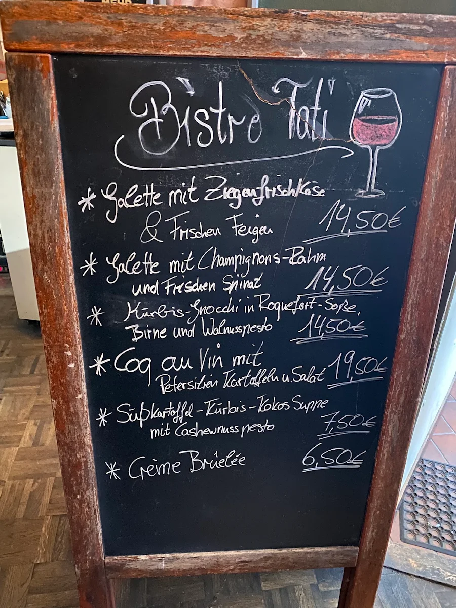 Speisekarte, Bistro Tati