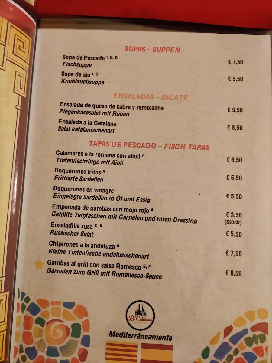 Speisekarte, Bistro Tati