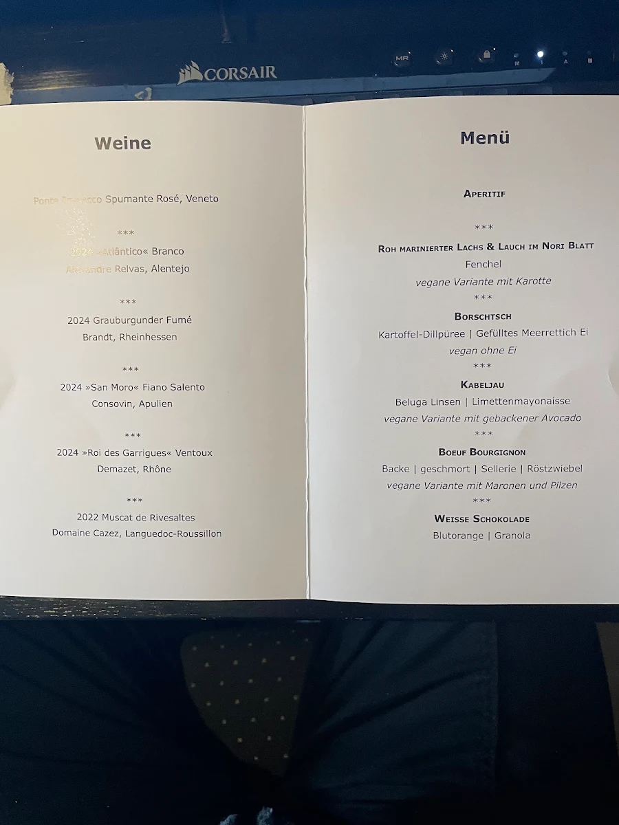 Speisekarte, Conti Restaurant