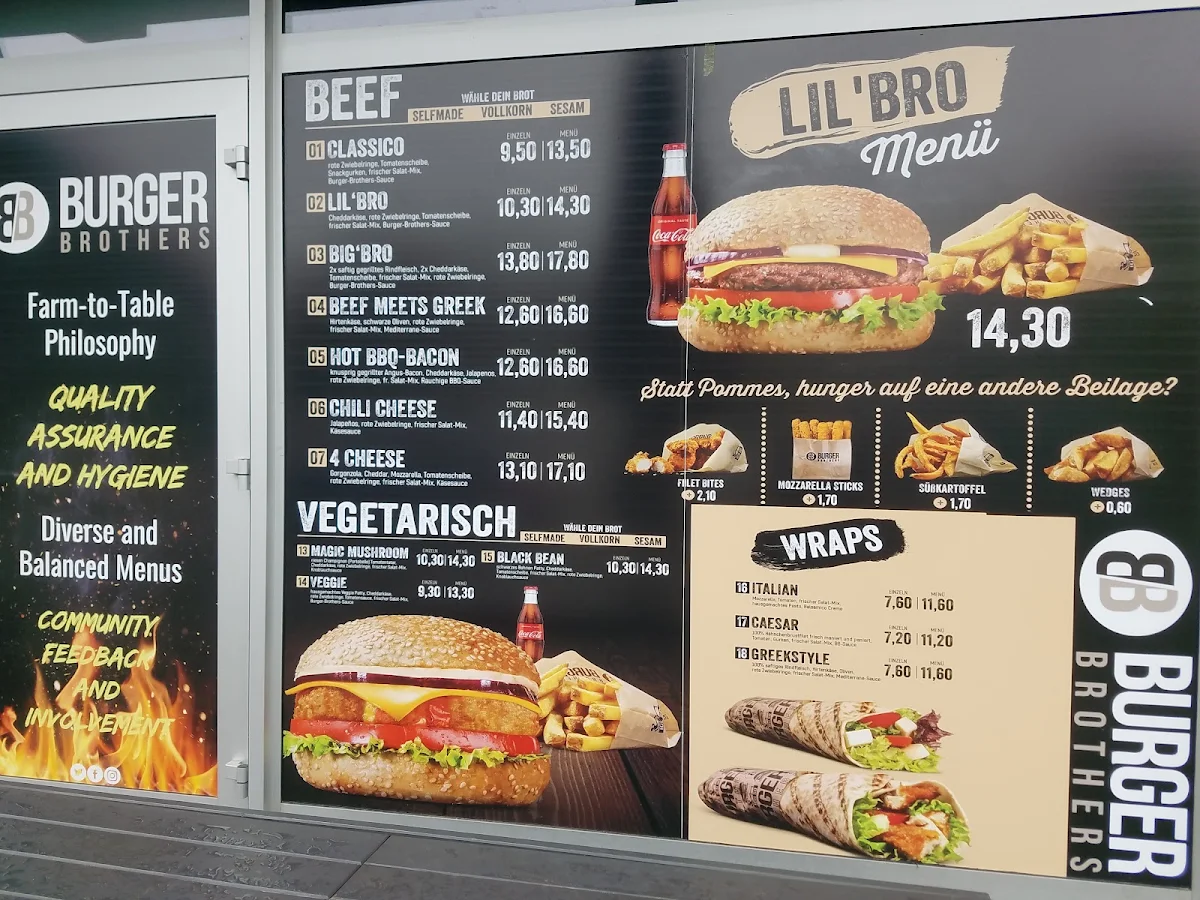 Speisekarte, Burger Brothers GmbH