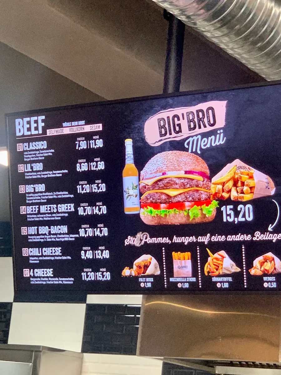 Speisekarte, Burger Brothers GmbH