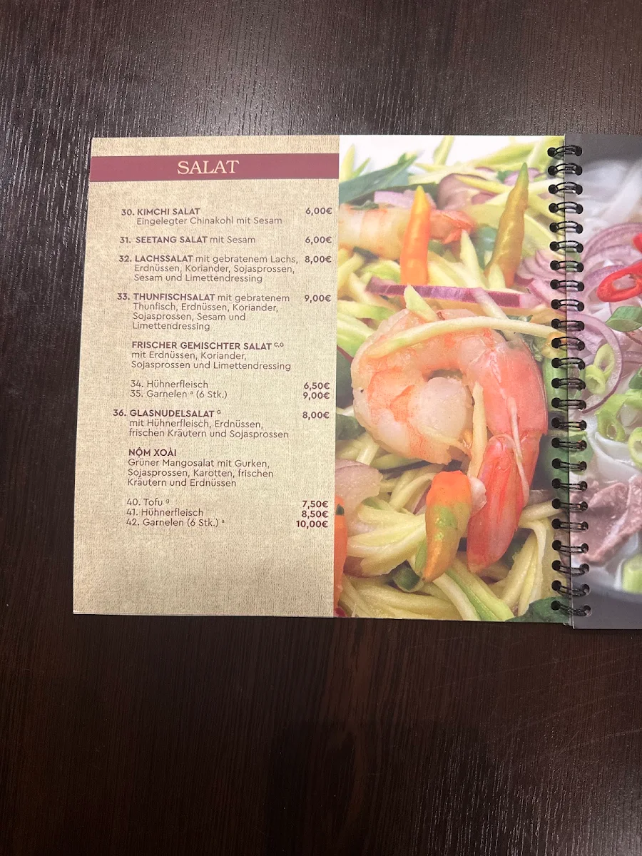 Speisekarte, Amada Restaurant
