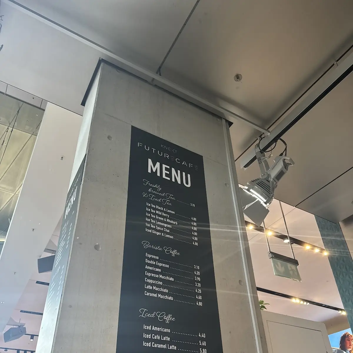 Speisekarte, KNEXT FutureCafé