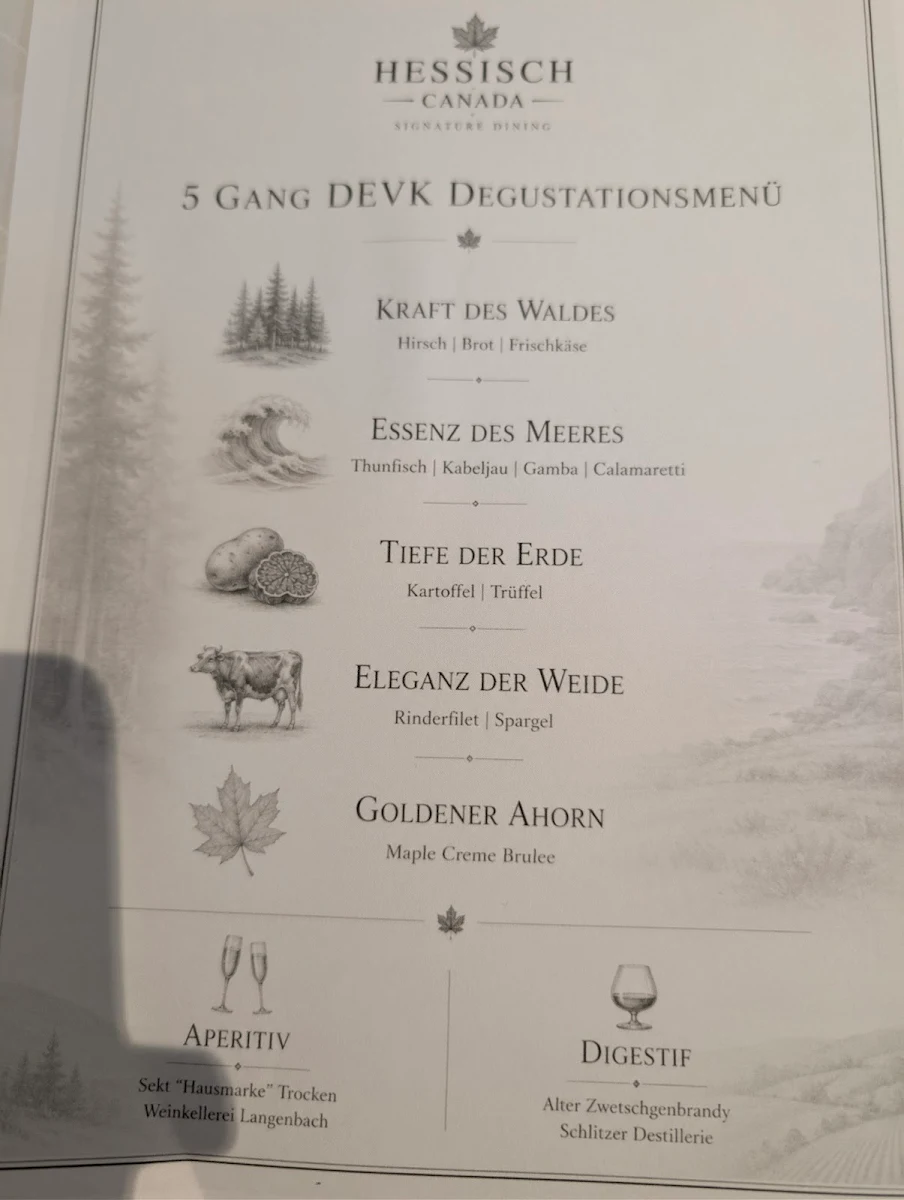 Speisekarte, Hessisch Canada Fulda