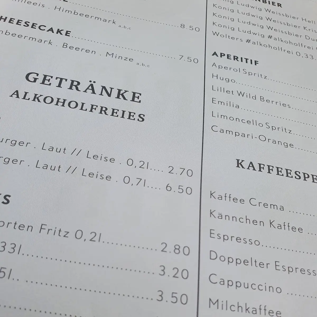 Speisekarte, Burghaus