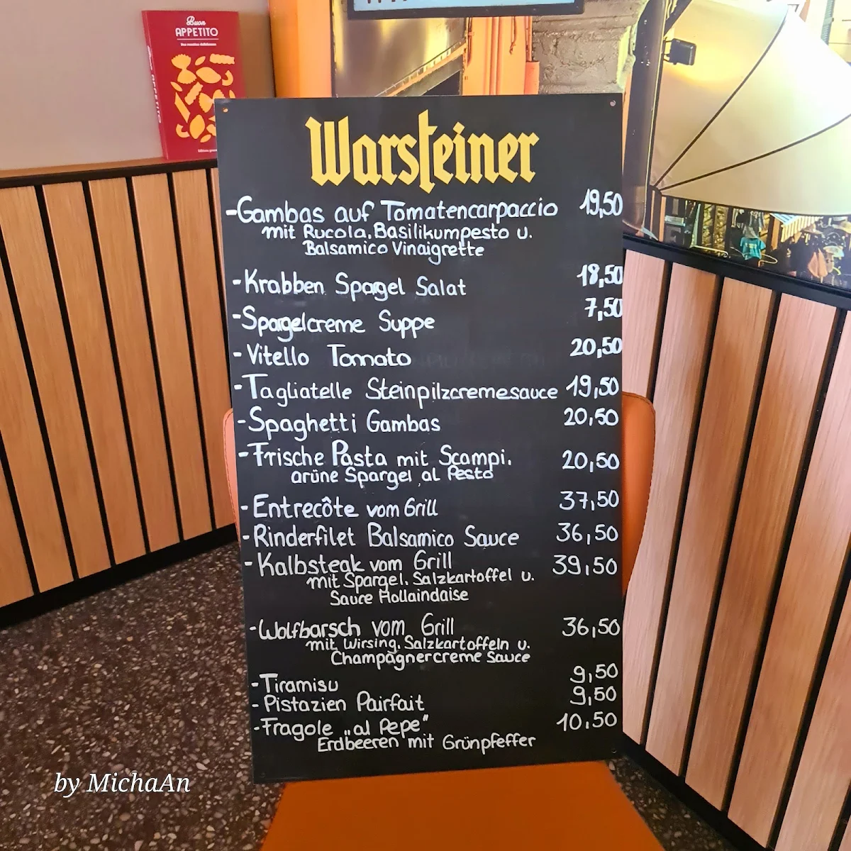 Speisekarte, Trattoria ᛫ Pizzeria Fabrizio