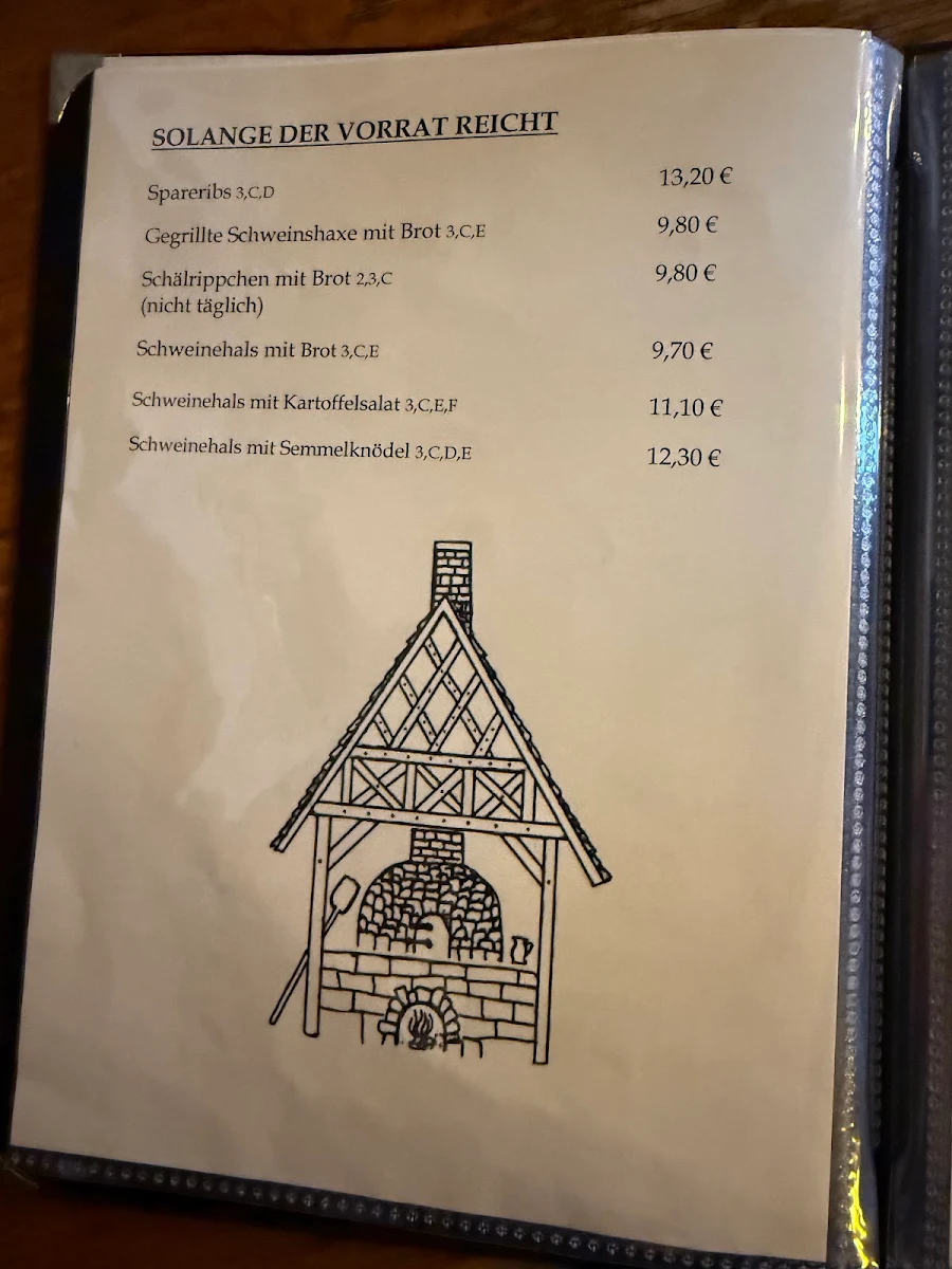Speisekarte, Marco Wirsching "zur alten Kelter"