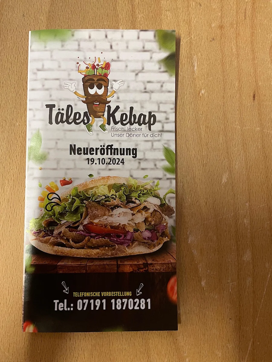 Speisekarte, Täles Kebap