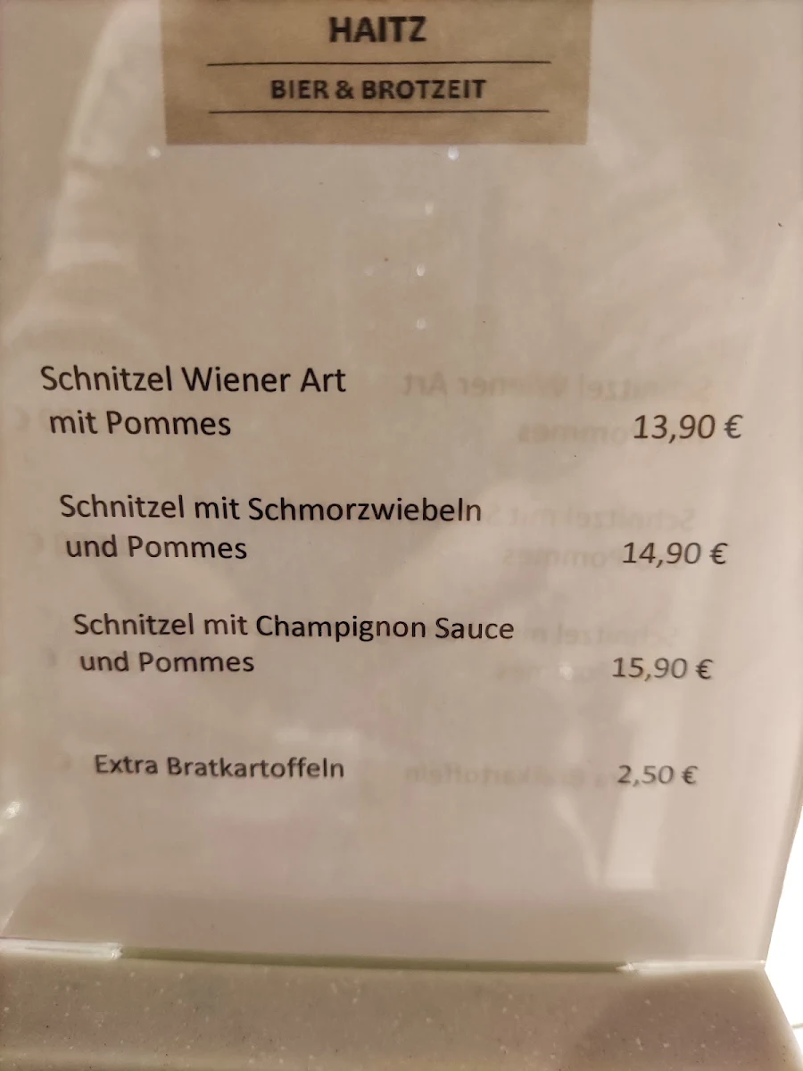 Speisekarte, Anne's Wirtshaus Haitz
