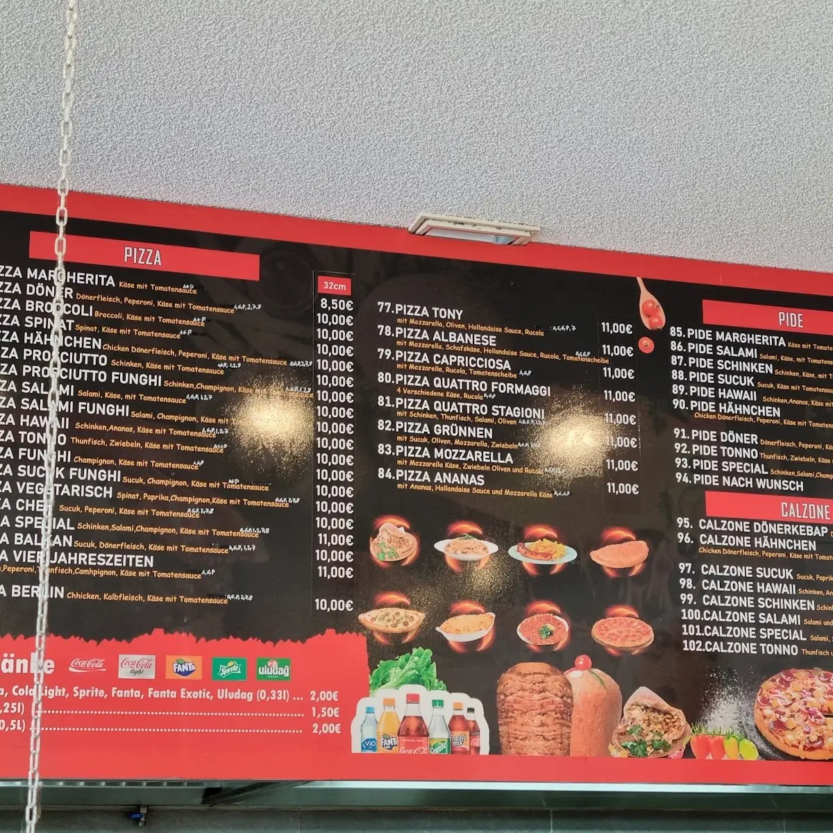 Speisekarte, Balkan Drehspieß & Pizzeria