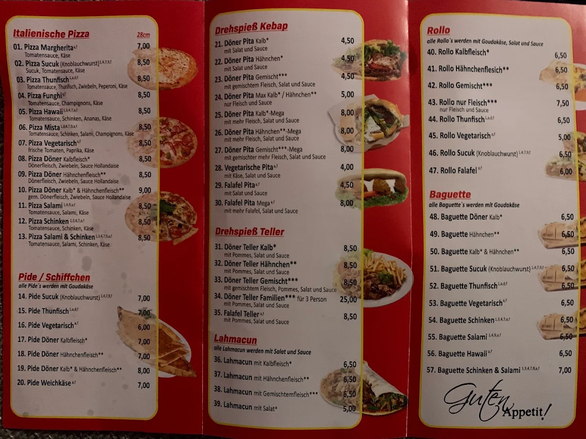Speisekarte, Lune Döner