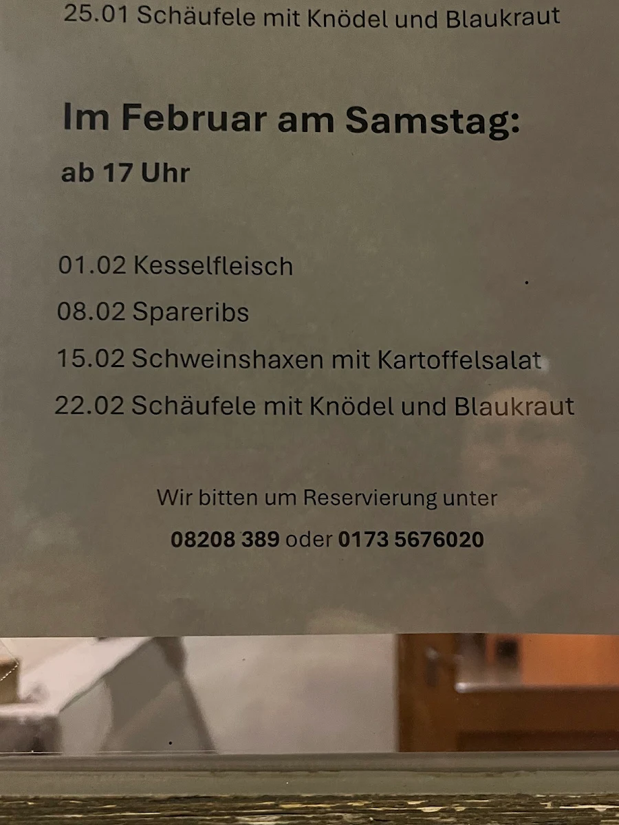Speisekarte, Zillenberg
