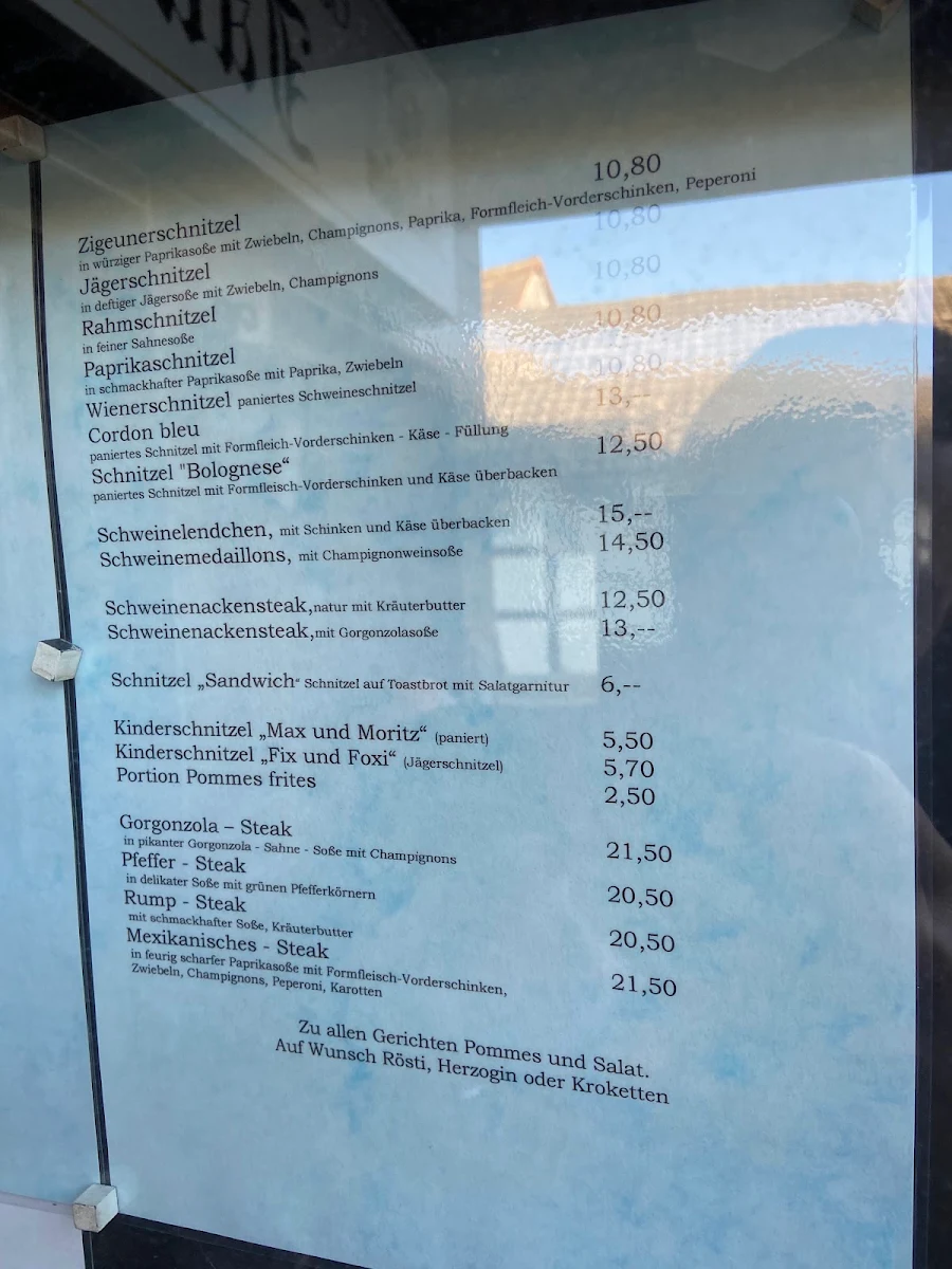 Speisekarte, Jäkel GmbH Gaststätte und Getränkevertrieb