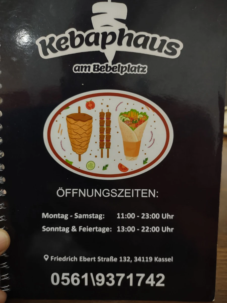 Speisekarte, Kebaphaus am Bebelplatz