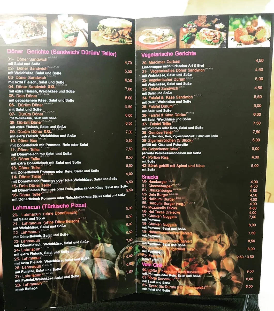 Speisekarte, Dein Döner Frankfurt