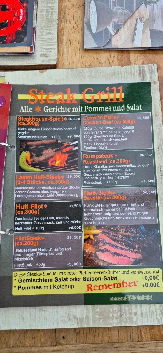 Speisekarte, NEXT Steak BEER Burger