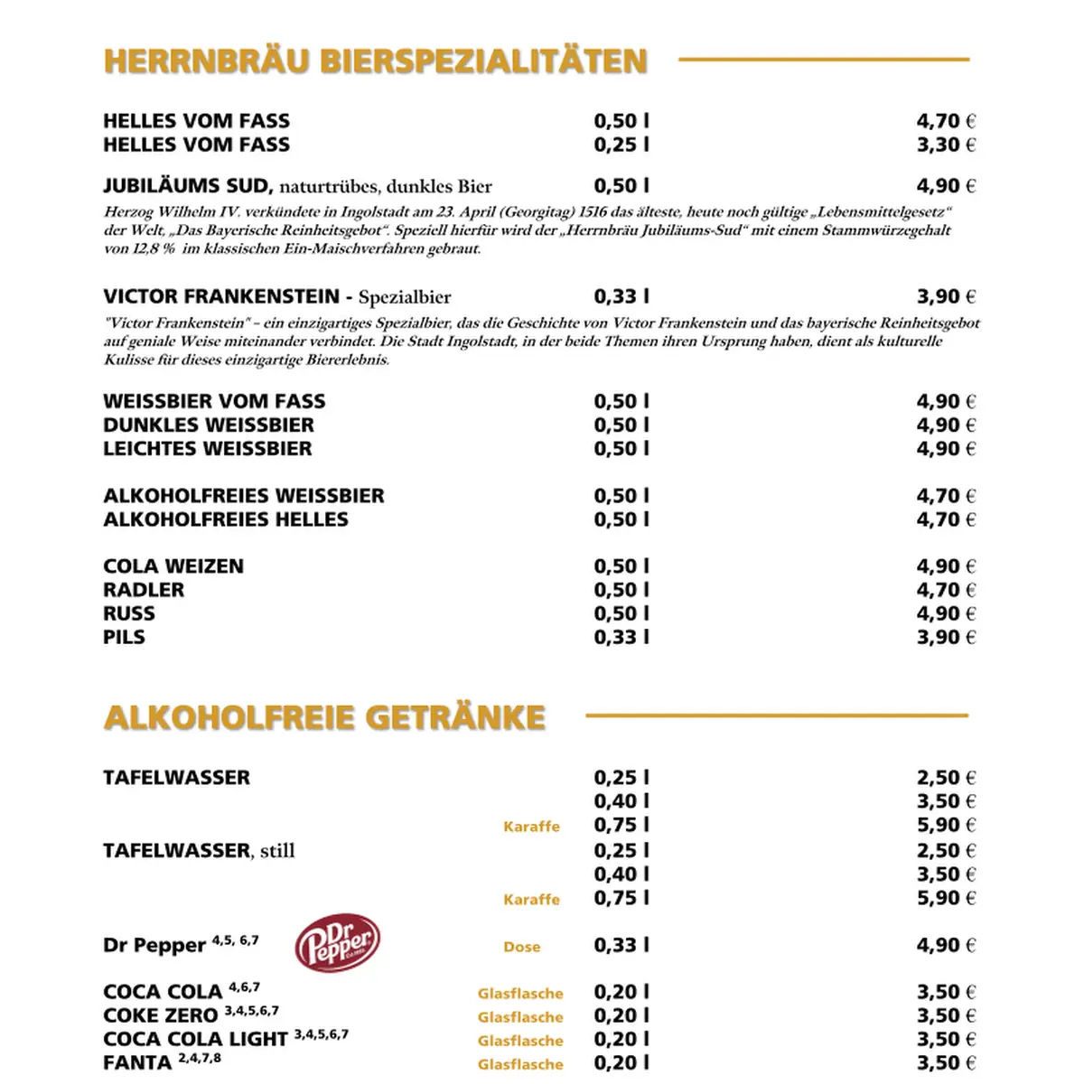 Speisekarte, Wirtshaus am Auwaldsee