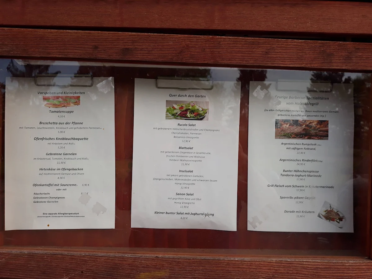 Speisekarte, Die Insel Restaurant