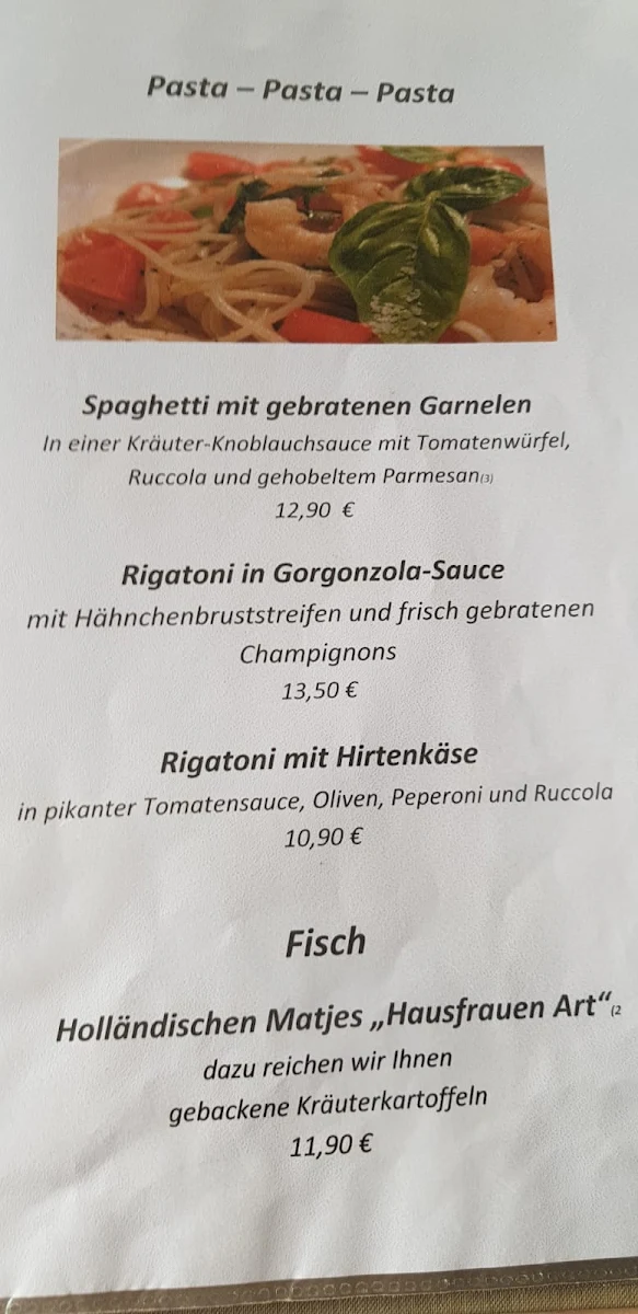 Speisekarte, Die Insel Restaurant