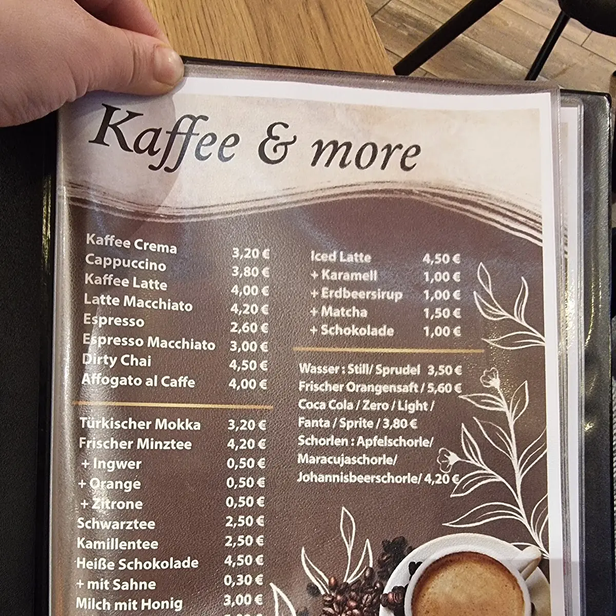Speisekarte, Moccali Düsseldorf Café