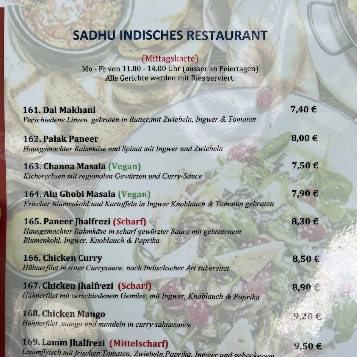 Speisekarte, Sadhu