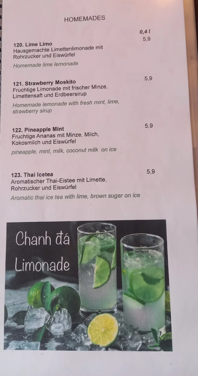 Speisekarte, Maman Restaurant