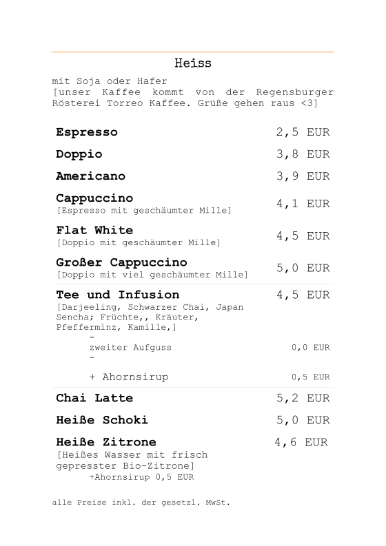 Speisekarte photo 2
