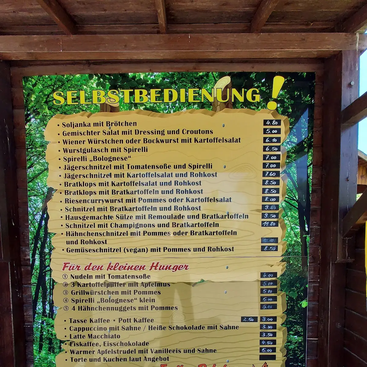 Speisekarte, Peter's Imbiss