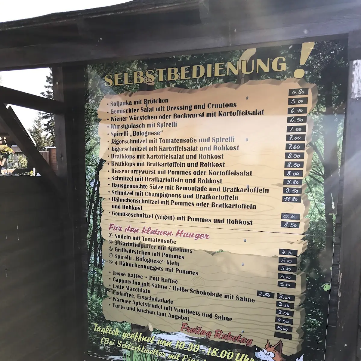 Speisekarte, Peter's Imbiss
