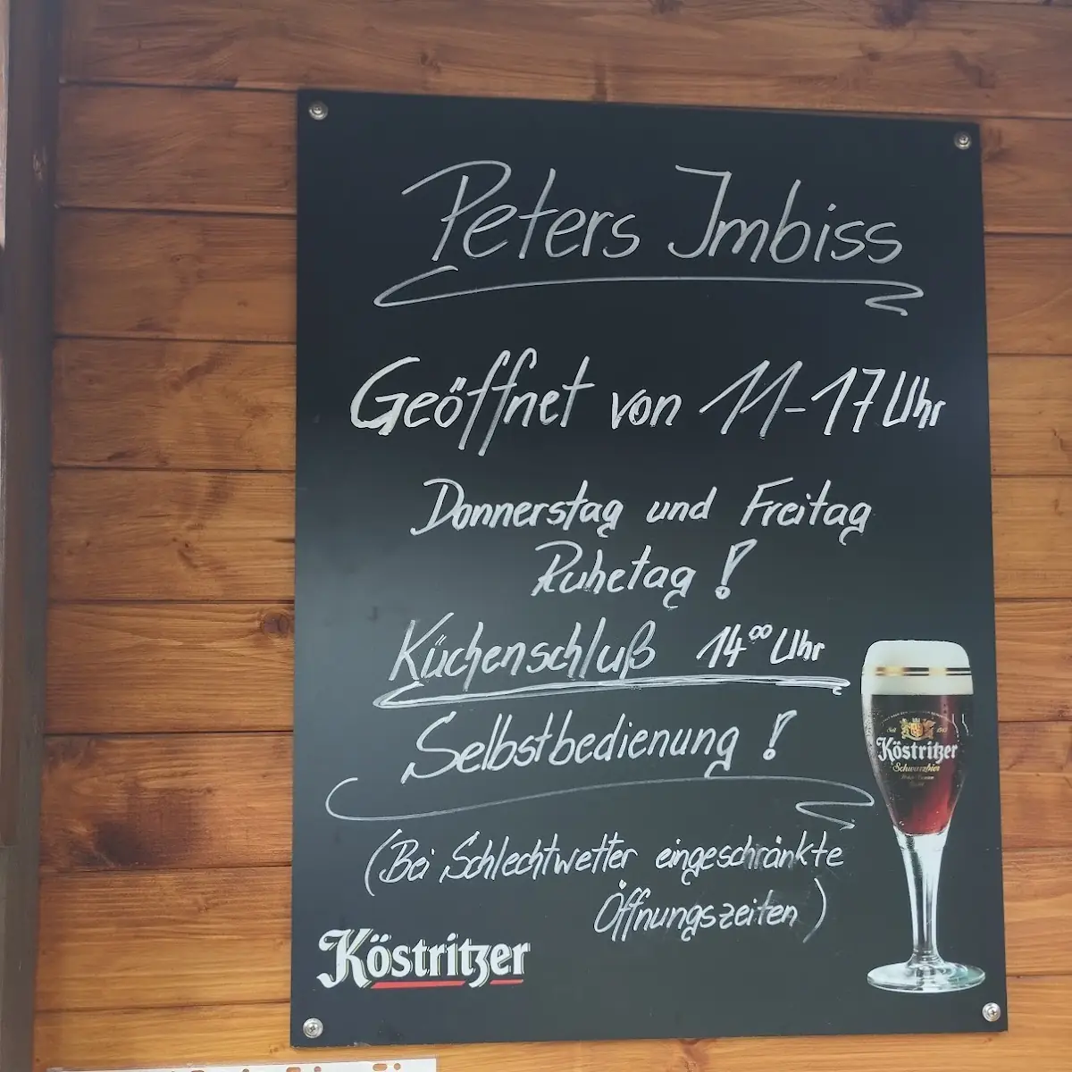 Speisekarte, Peter's Imbiss