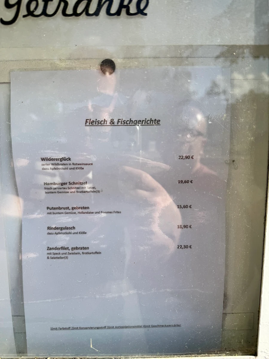 Speisekarte, Pension & Restaurant Hüttensee