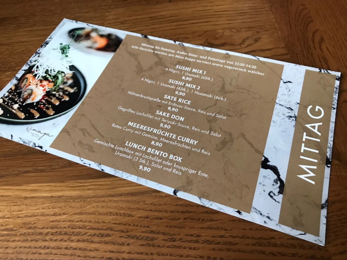 Speisekarte, AMAYA RESTAURANT Sushi & Bar