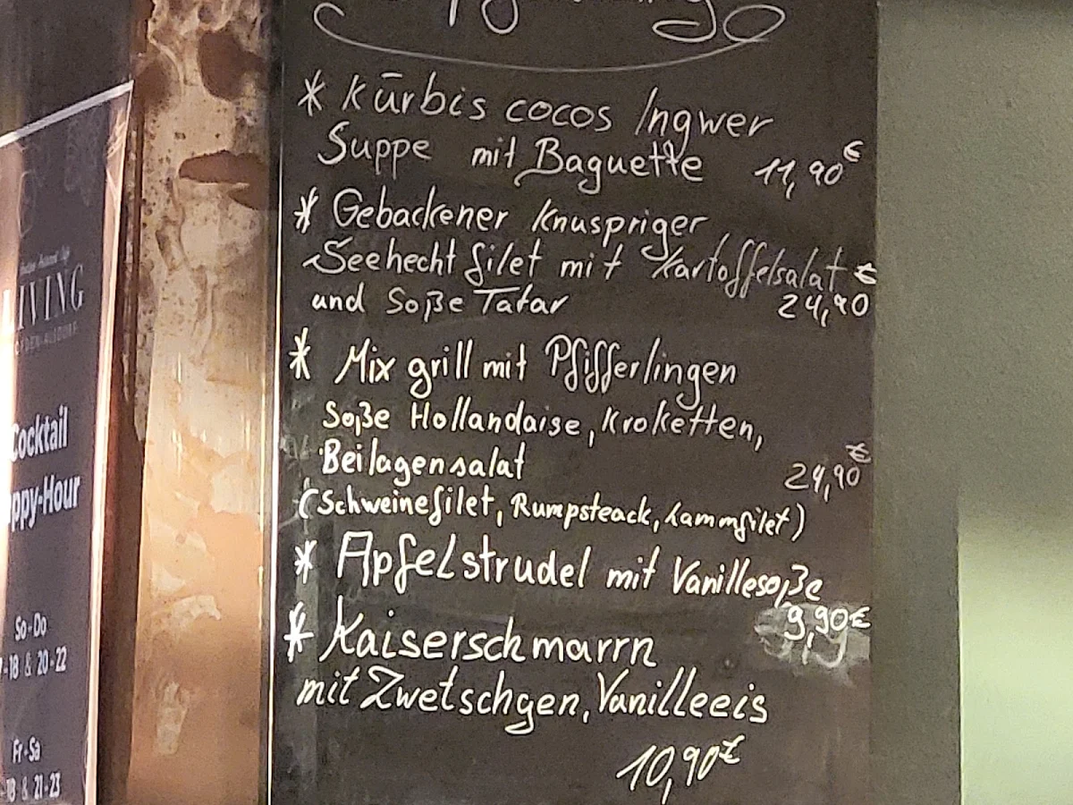 Speisekarte, Living in Ofden-Alsdorf