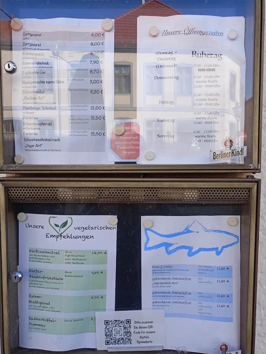 Speisekarte, Gaststätte & Pension Alter Brauhof
