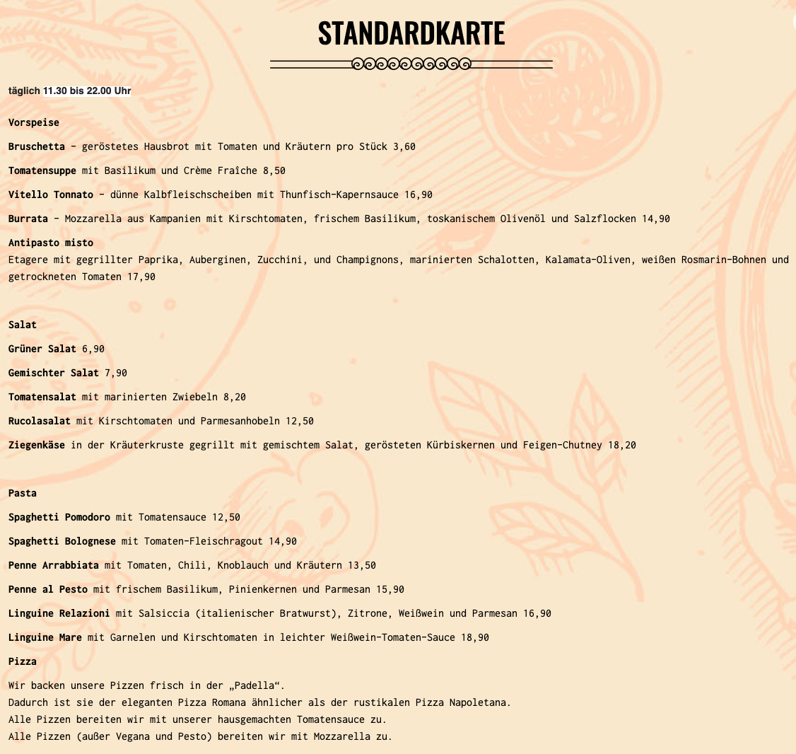 Speisekarte photo 1