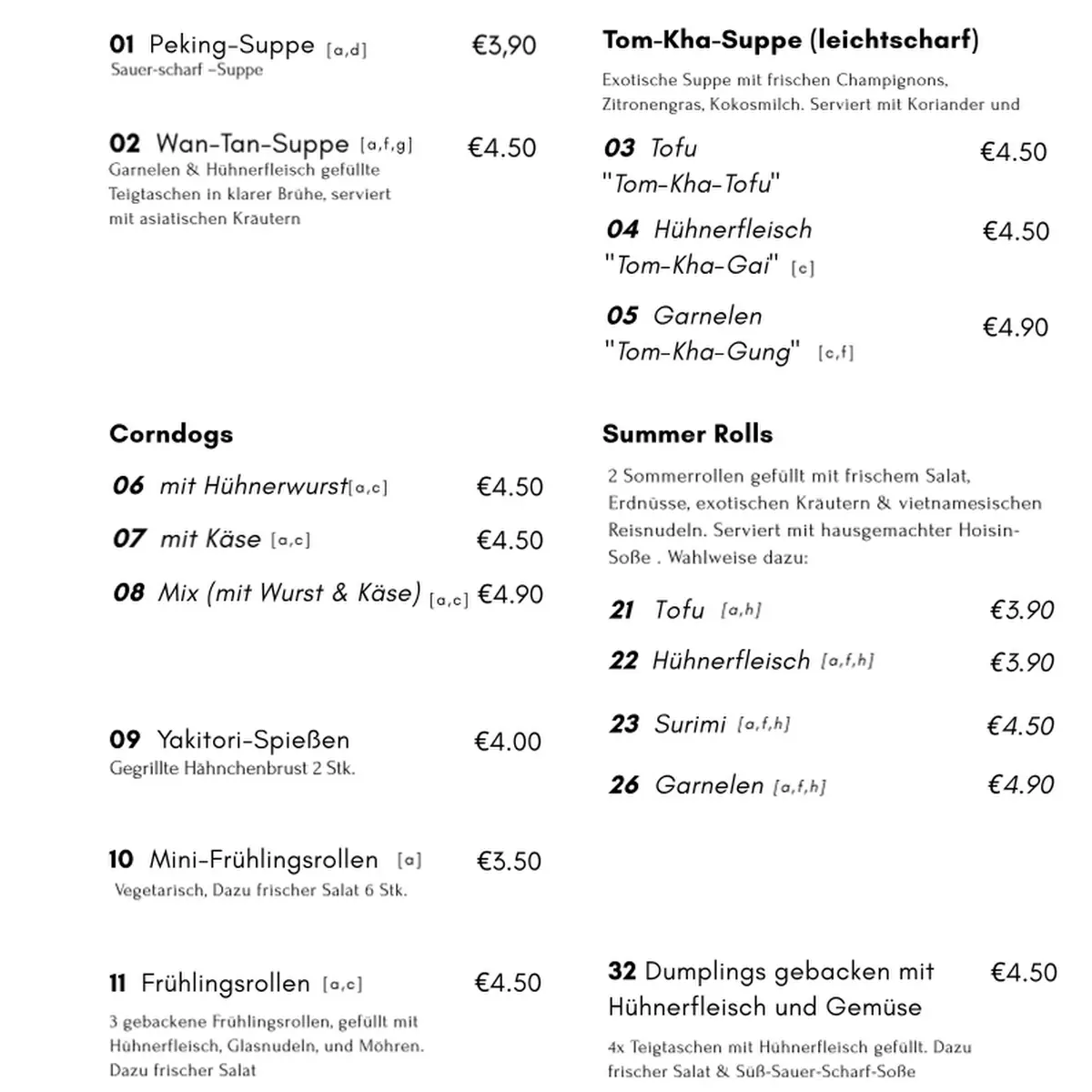 Speisekarte, MONZI - Restaurant & Café