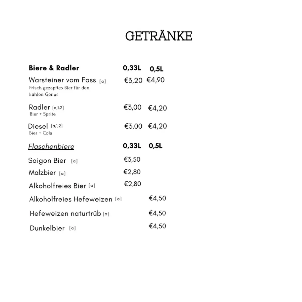 Speisekarte, MONZI - Restaurant & Café