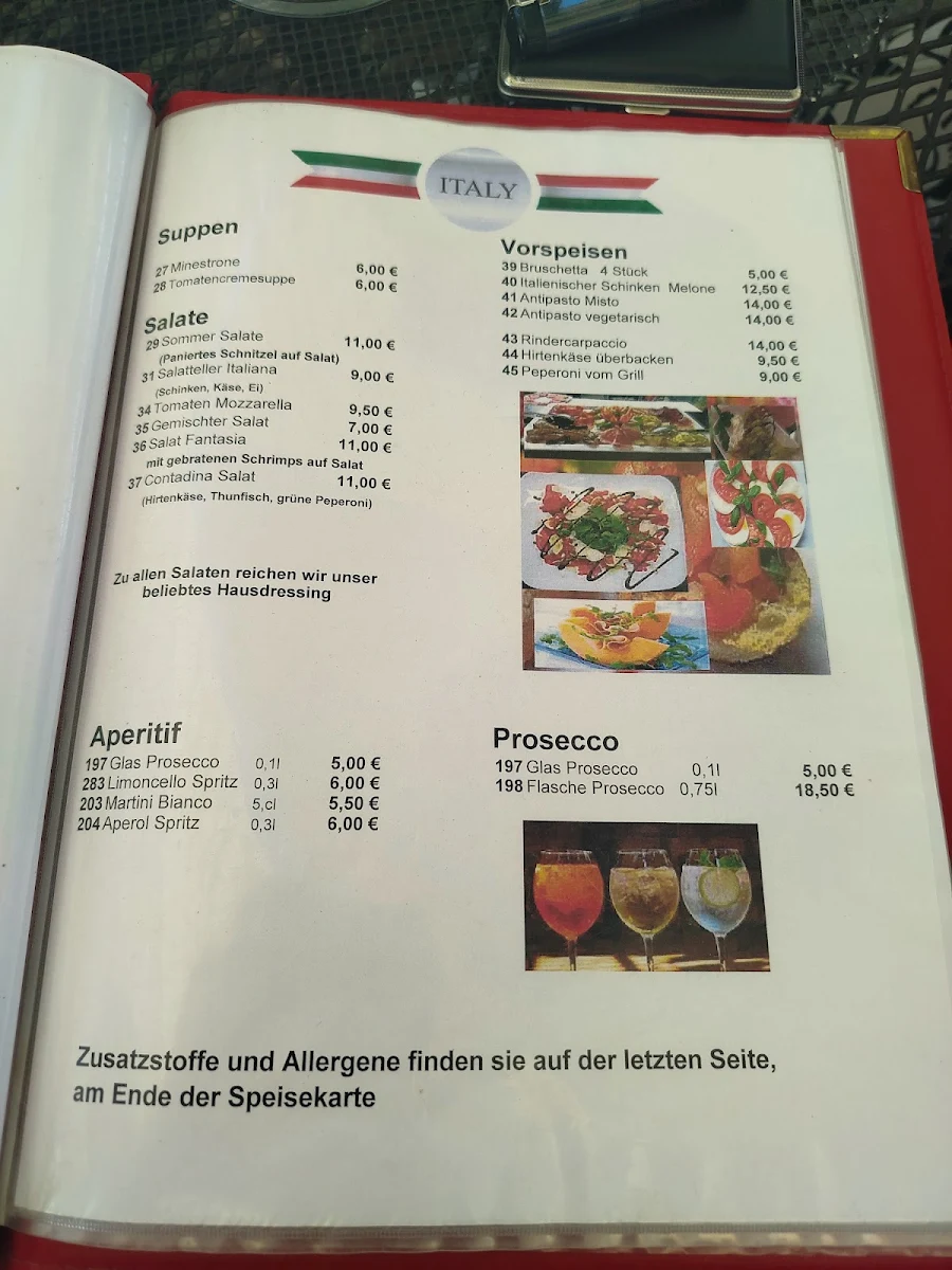 Speisekarte, Ristorante La Tricone - "bei Beni"