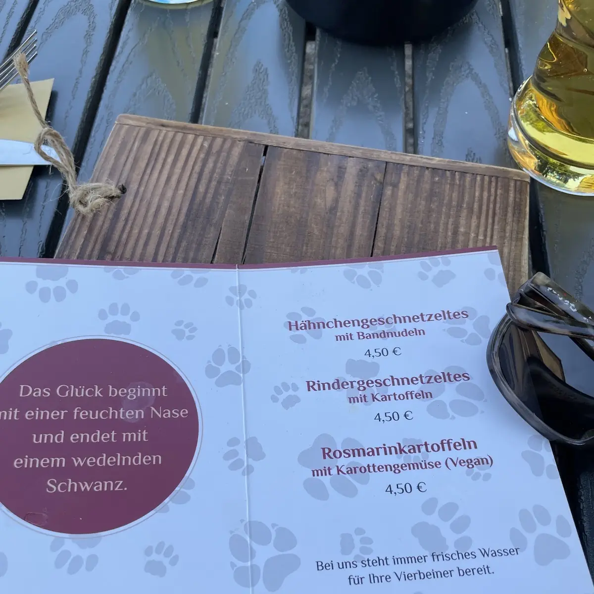 Speisekarte, Gasthof zum Siedlerheim