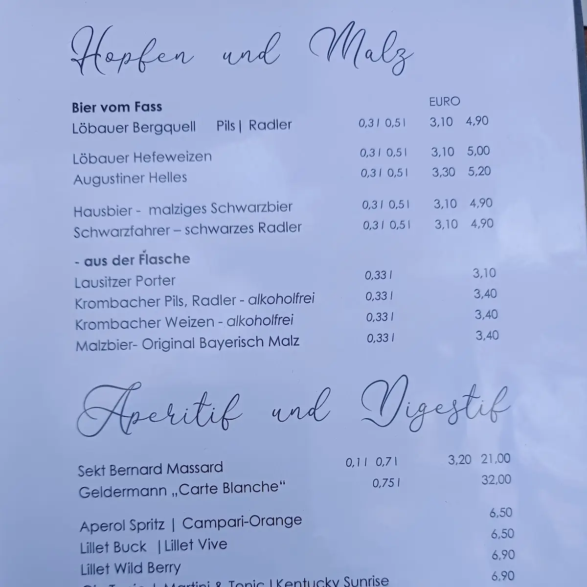 Speisekarte photo 1