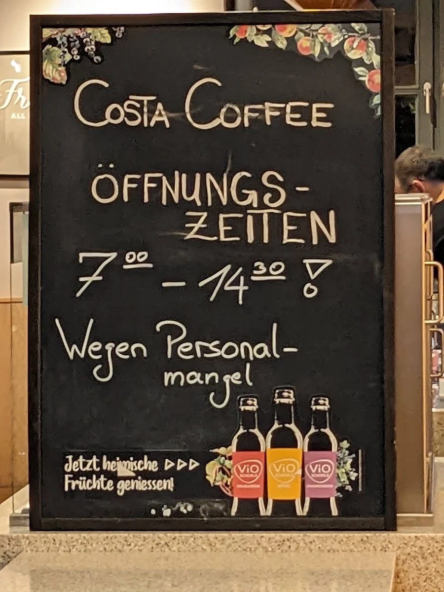 Speisekarte, Costa Coffee