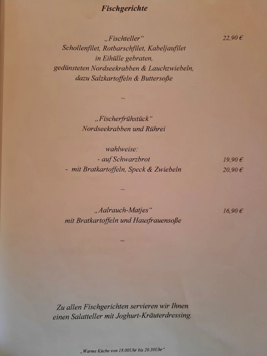 Speisekarte, Restaurant & Saalbetrieb "Bei Michi & Holger"