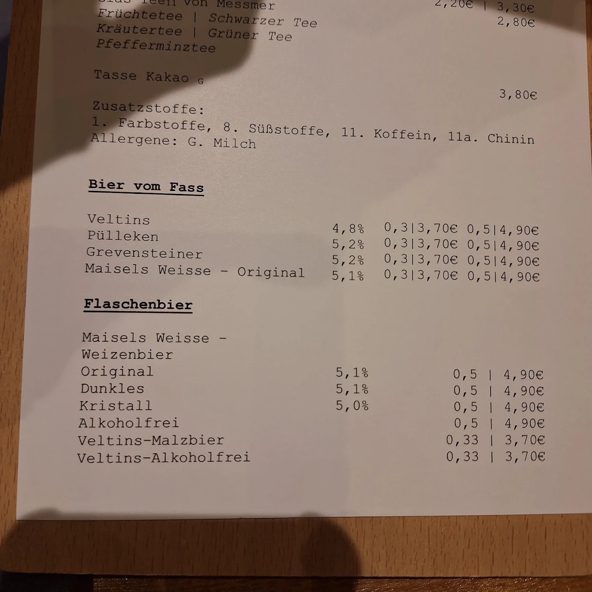 Speisekarte photo 1