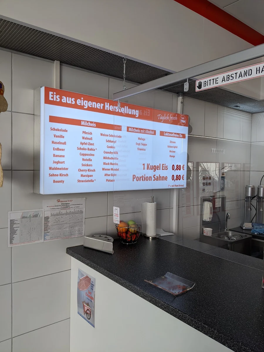 Speisekarte, Wennel-Eis
