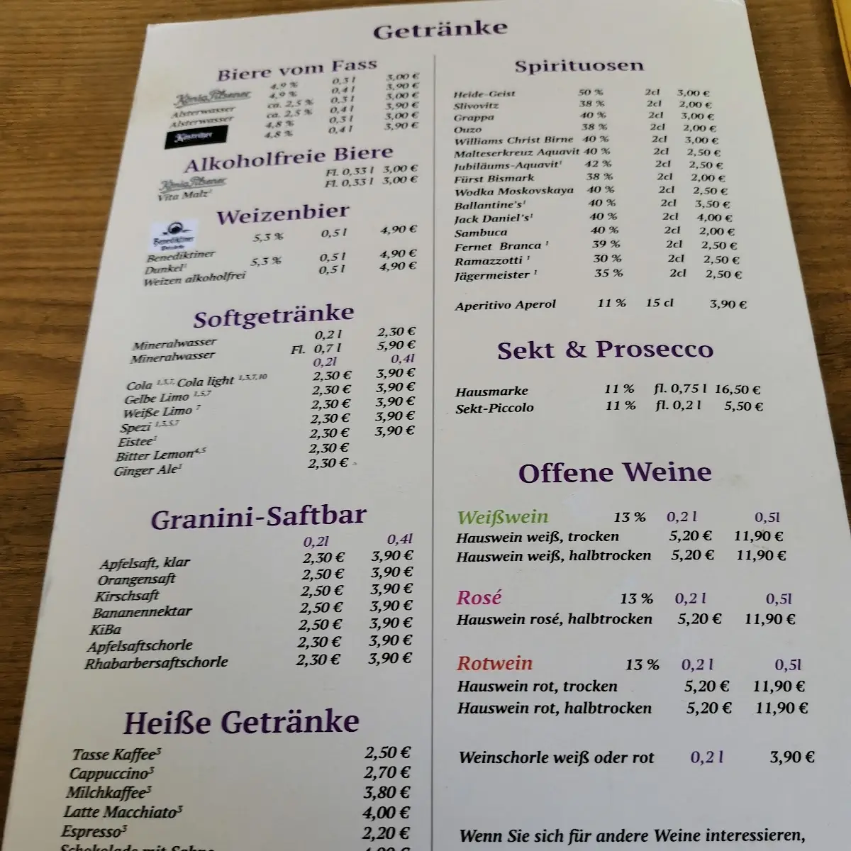 Speisekarte photo 2