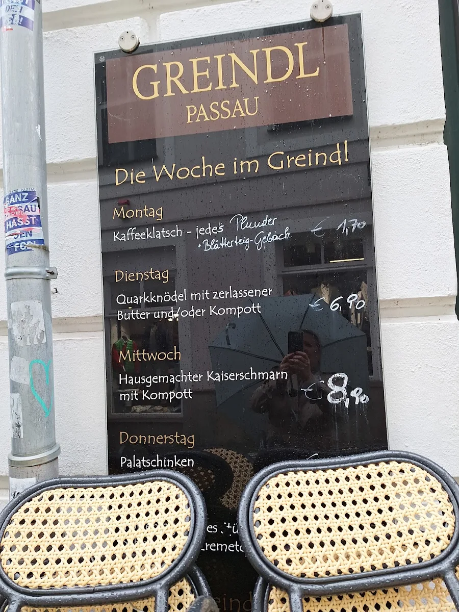 Speisekarte, Café Greindl