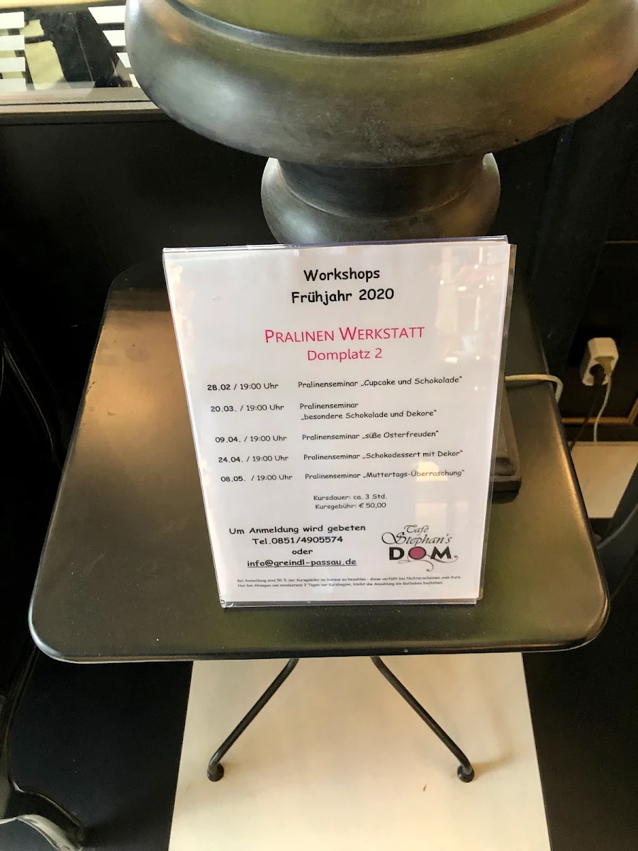 Speisekarte, Café Greindl